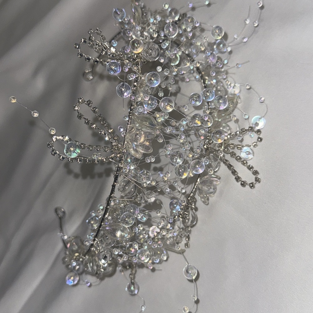 Mermaid Silver Crystal Hair Accessory and Earrings Set